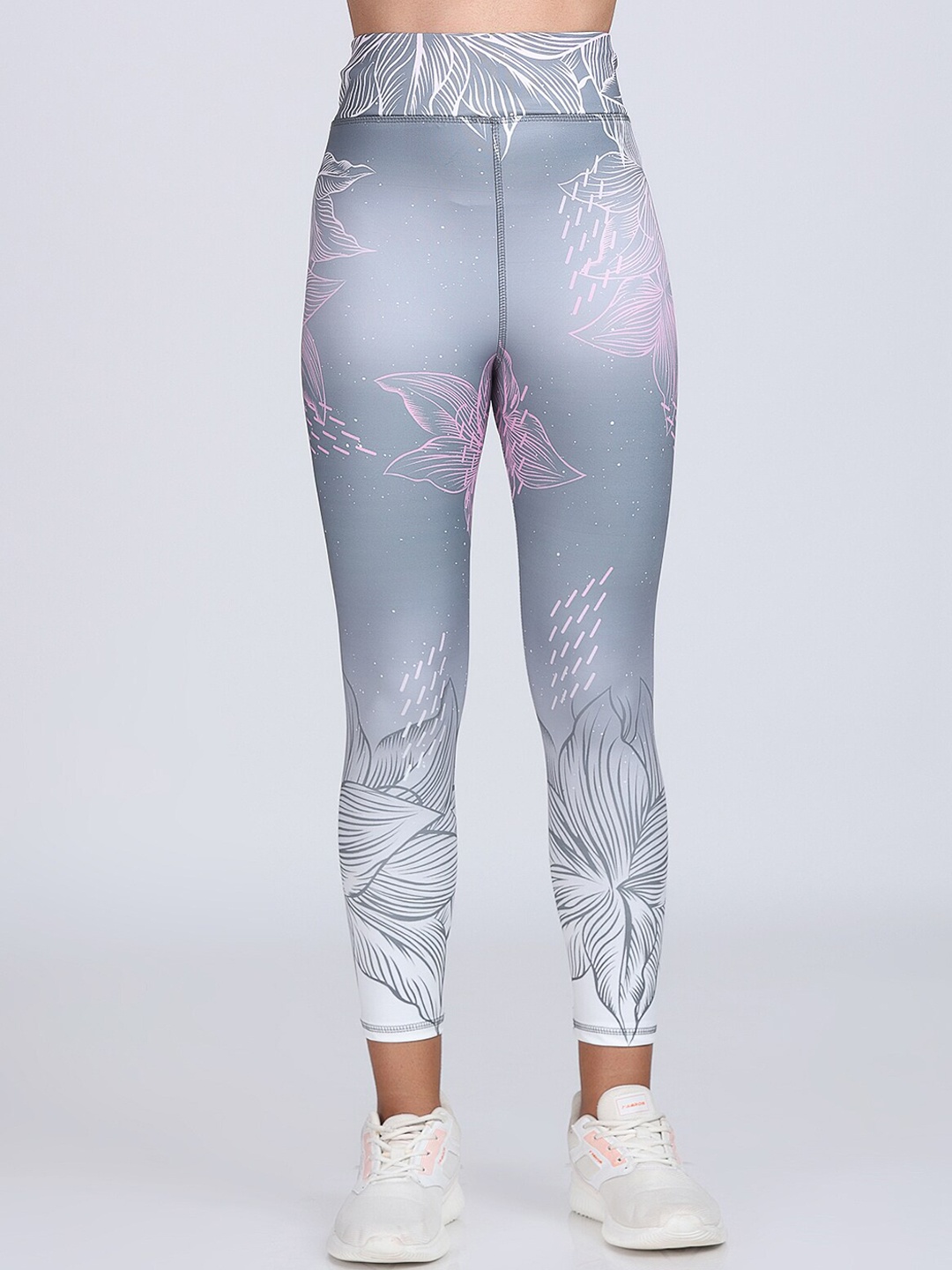 

Apraa & Parma Women Dry Fit Printed High Waist Yoga Tights, Grey