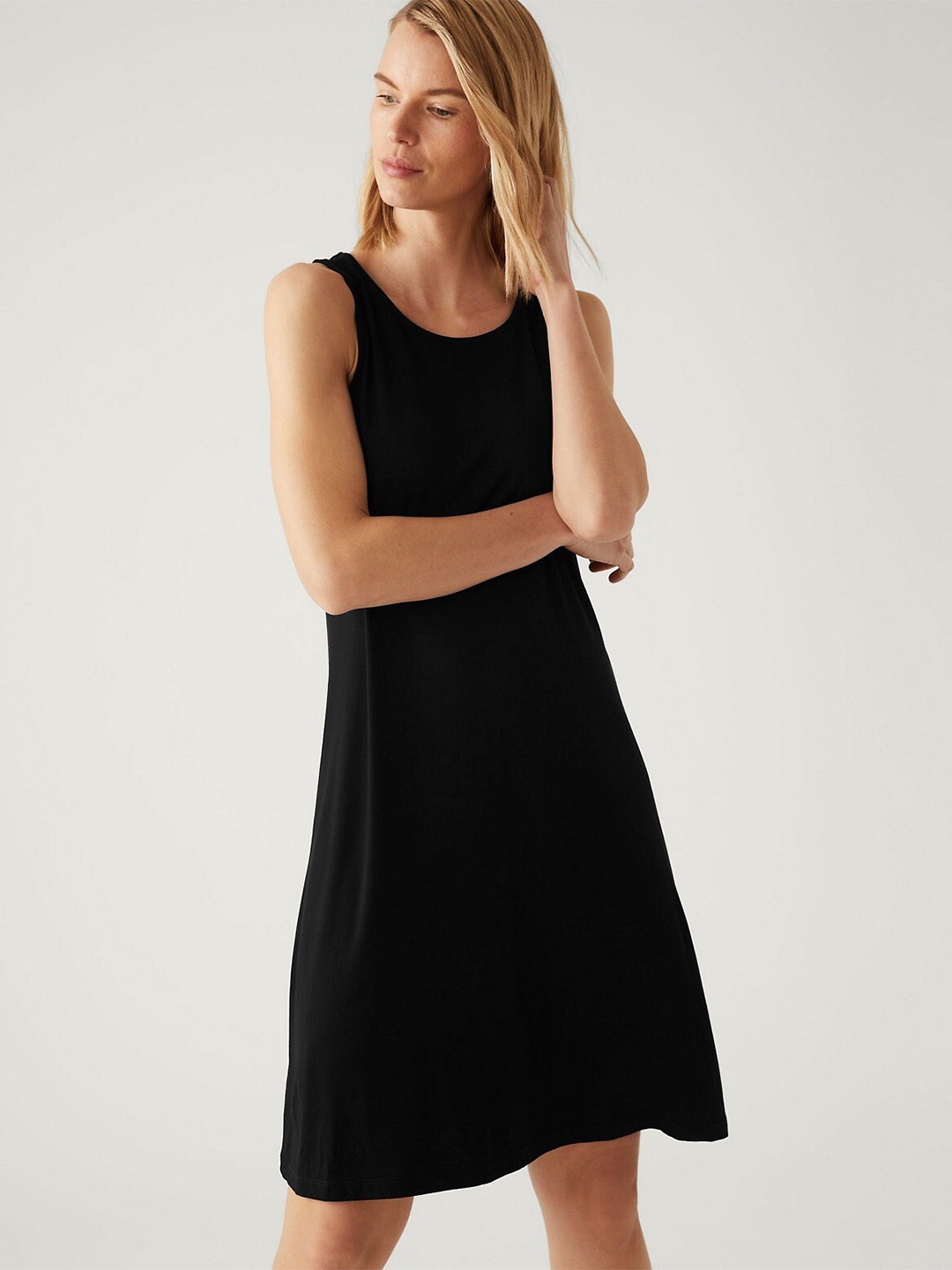 

Marks & Spencer Sleeveless A-Line Dress, Black