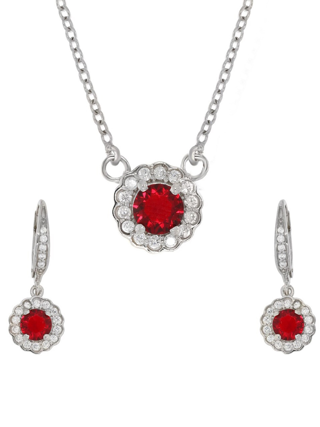 

ANAYRA 925 Sterling Silver Cubic Zirconia Studded Jewellery Set