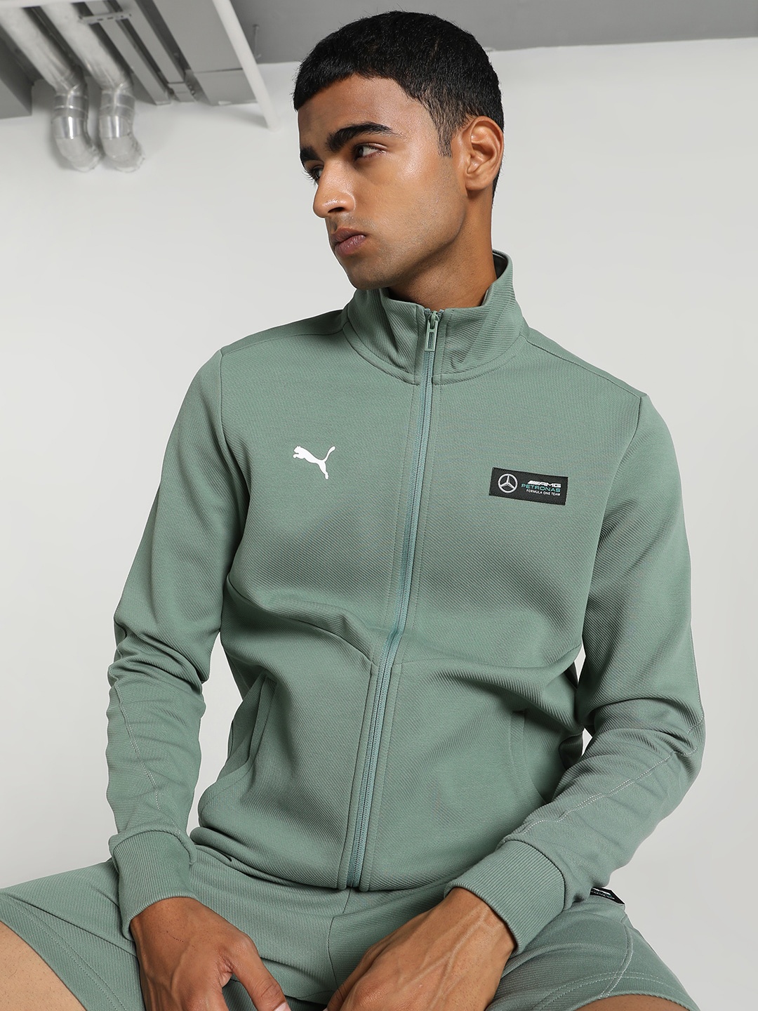 

PUMA Motorsport Mock Collar Sporty Jacket, Green