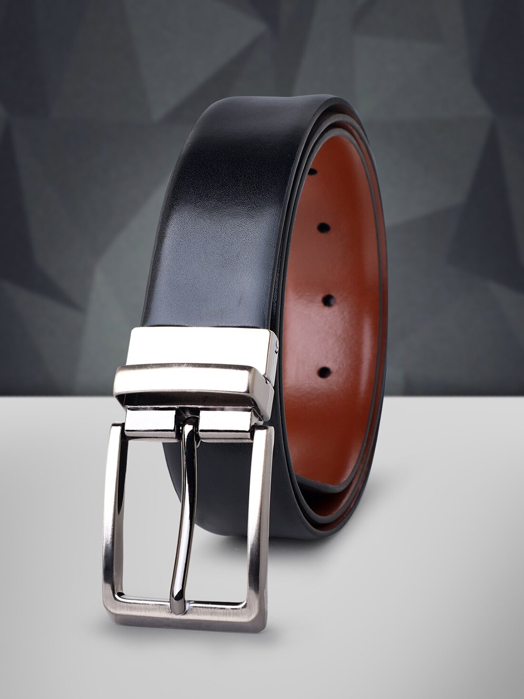 

INVICTUS Men Leather Reversible Belt, Black