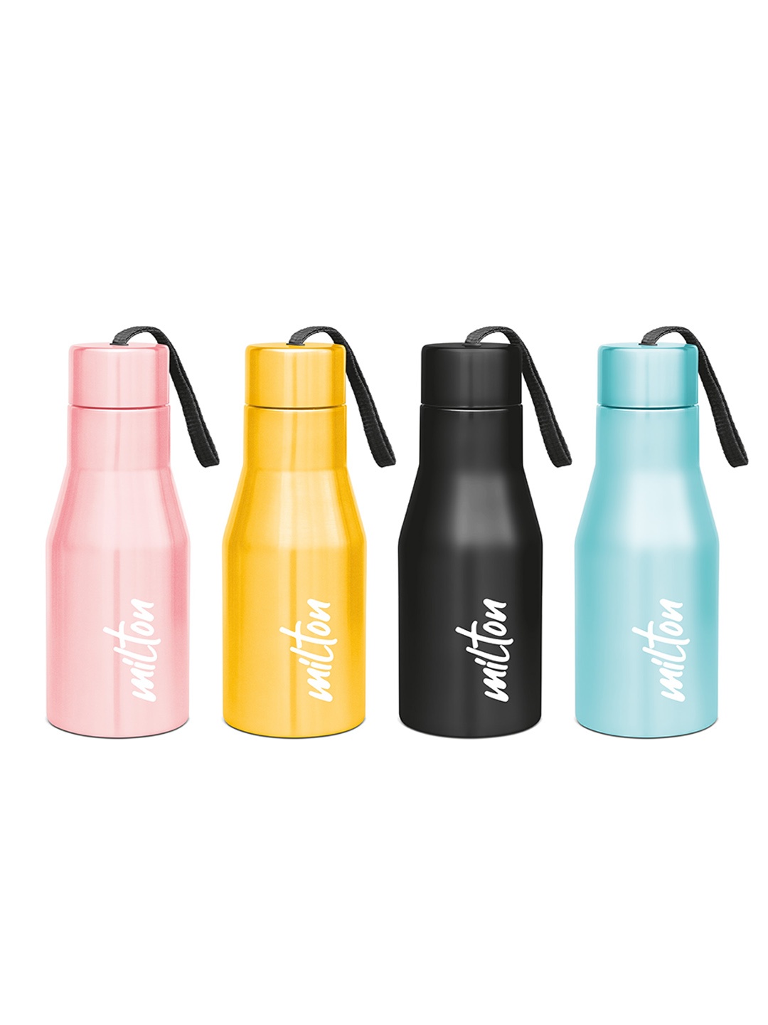 

Milton Super 500 Set Of 4 Assorted Stainless Steel Water Bottle 475 Ml Each, Pink