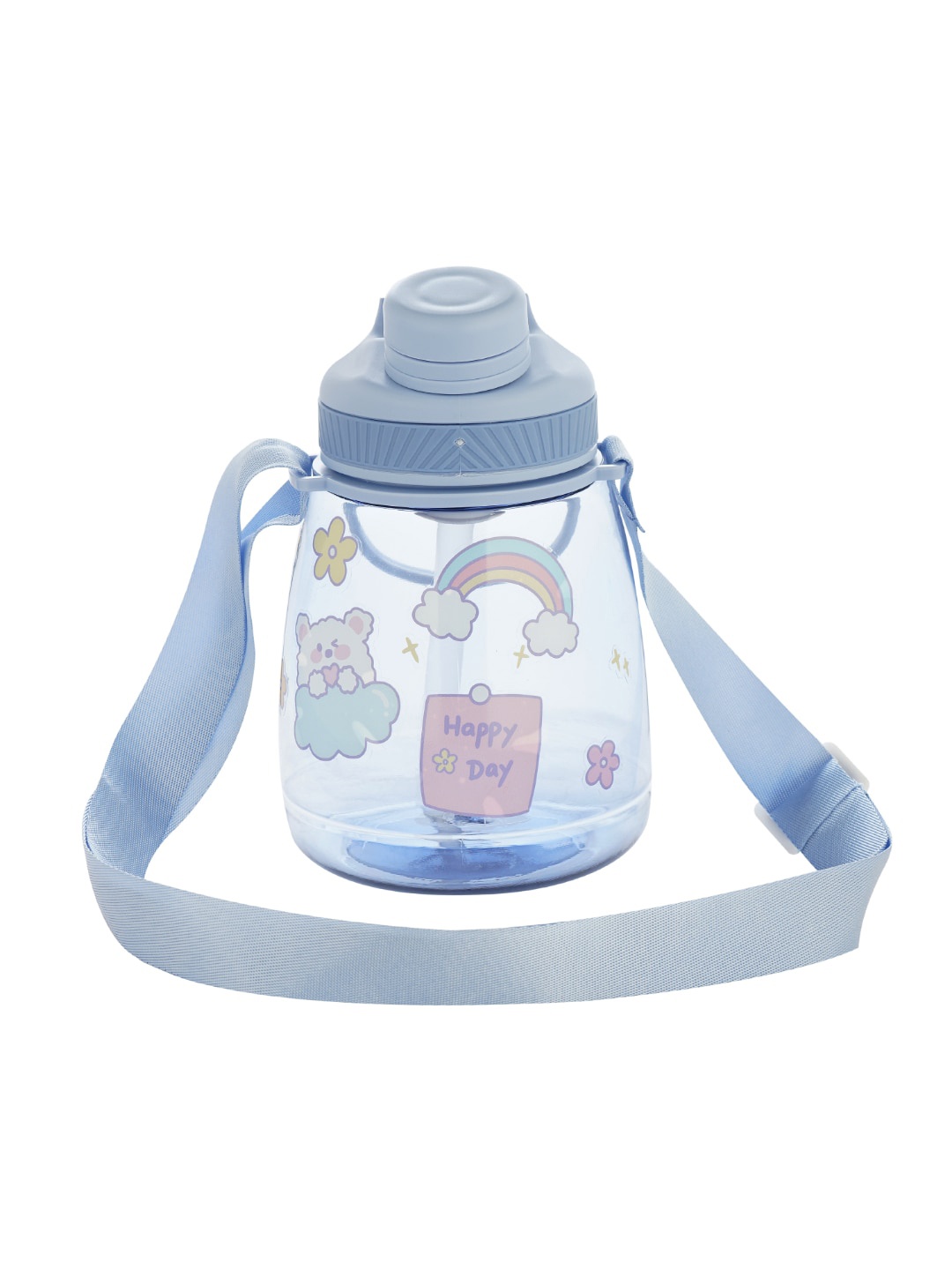 

GUCHIGU Kids Blue Printed Sipper Water Bottle With Straw 800 ml