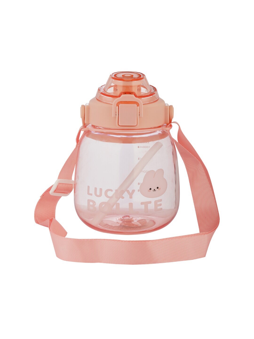 

GUCHIGU Kids Pink & Transparent Printed Highest Safety Sipper Bottle-1300 ml