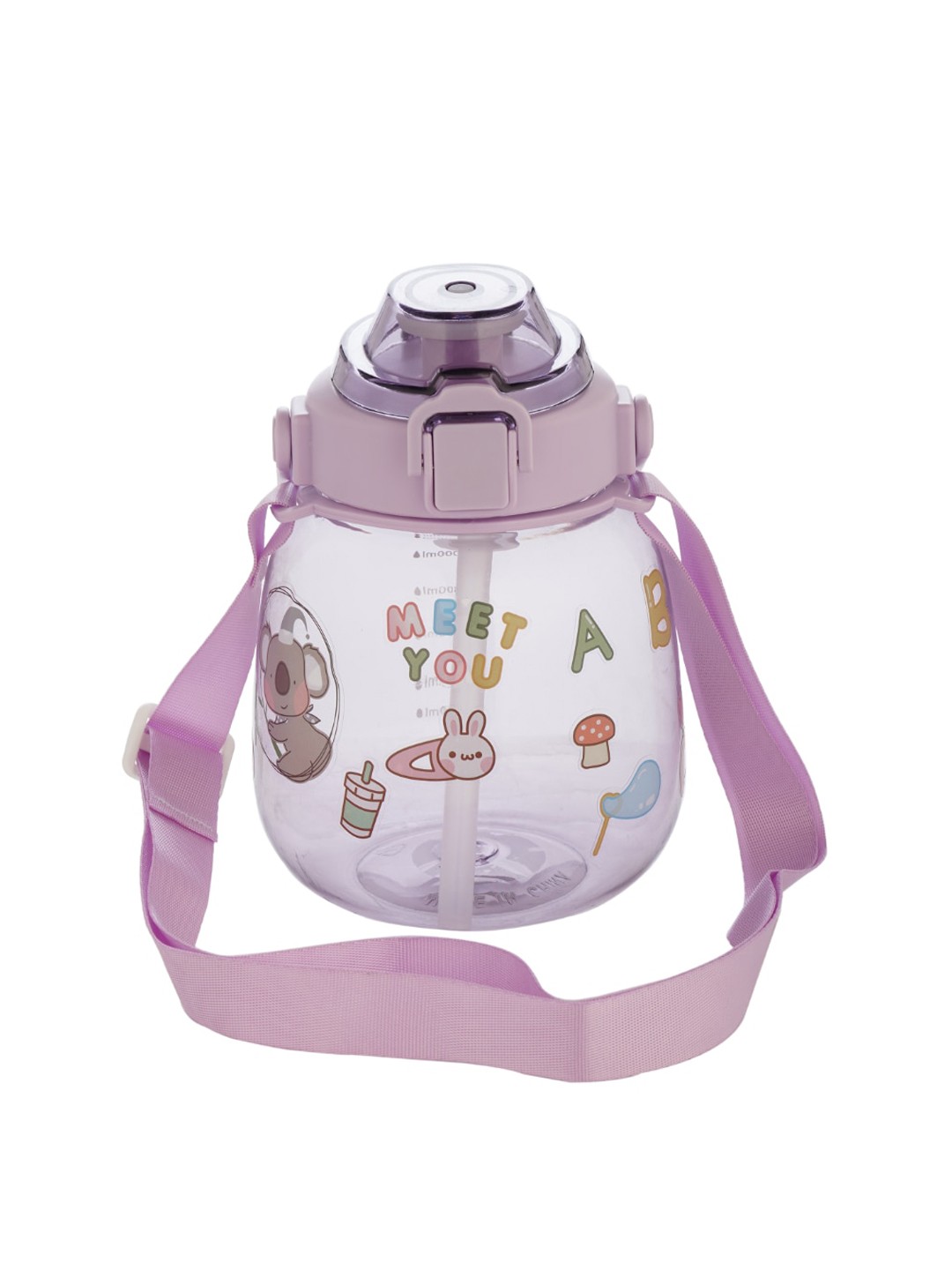 

GUCHIGU Kids Purple & Transparent Printed Sipper Water Bottle 1.3 L