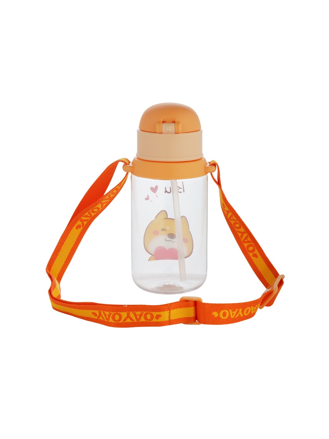 

GUCHIGU Kids Orange-Coloured Printed Sipper Water Bottle 550 ml