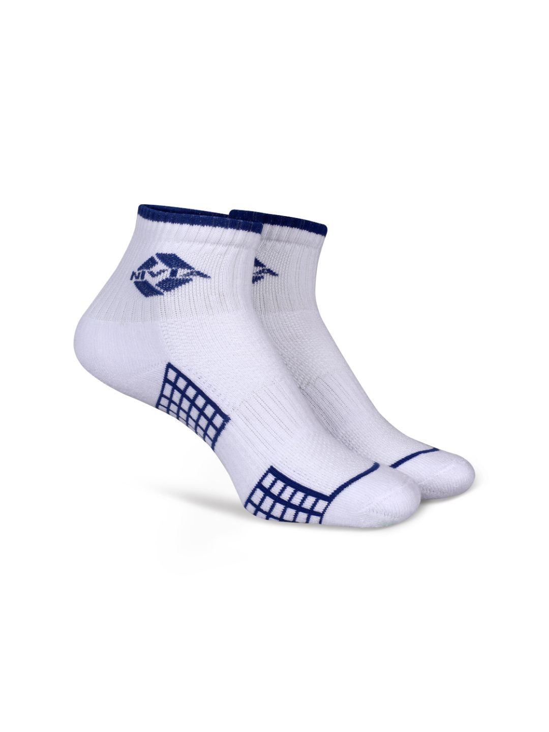

NIVIA Unisex Checked Ankle-Length Socks, White