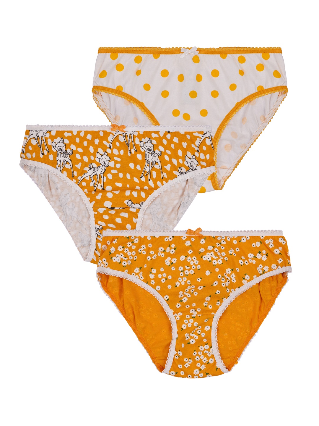 

Charm n Cherish Girls Pack Of 3 Pure Cotton Basic Briefs, Orange