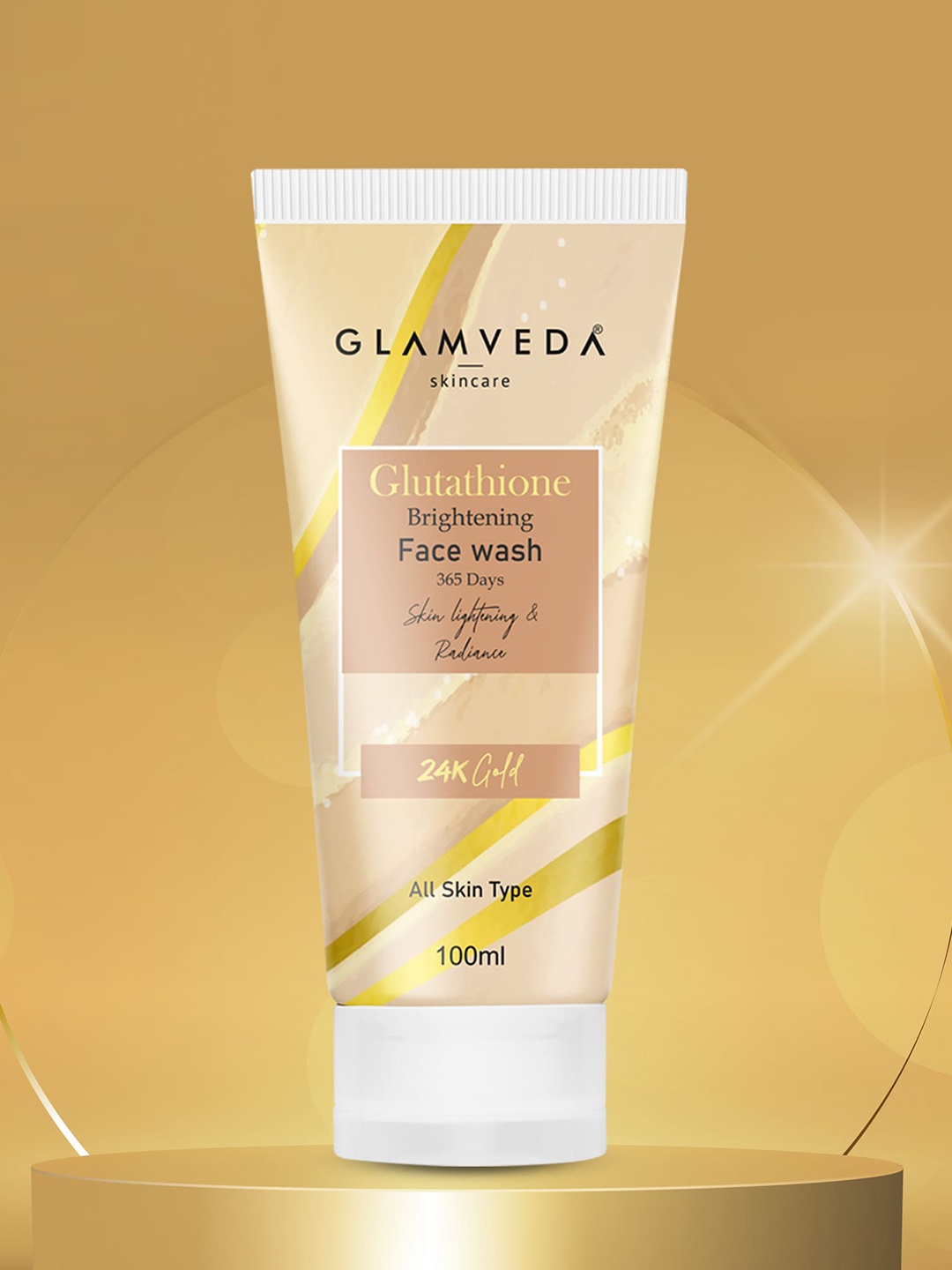 

GLAMVEDA Glutathione 24k Gold Glow Booster Face Wash - 100 ml, Beige