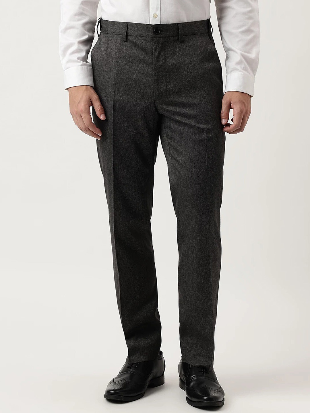 

Marks & Spencer Men Regular Fit Mid-Rise Regular Trousers, Black
