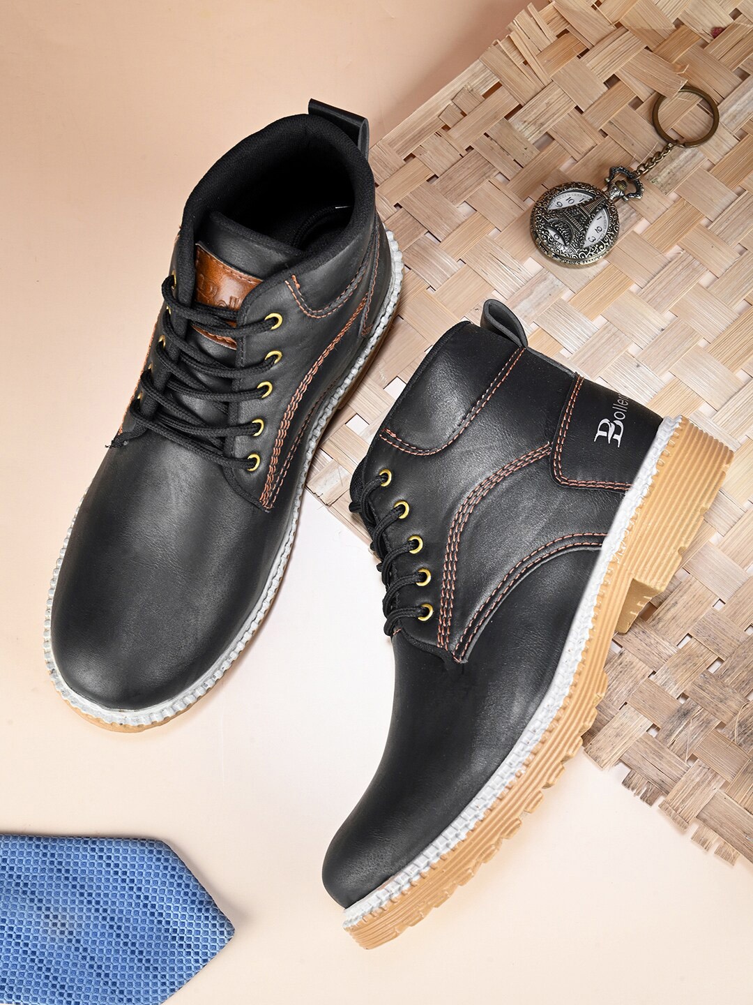 

Bollero Men Casual Platform Boots, Black