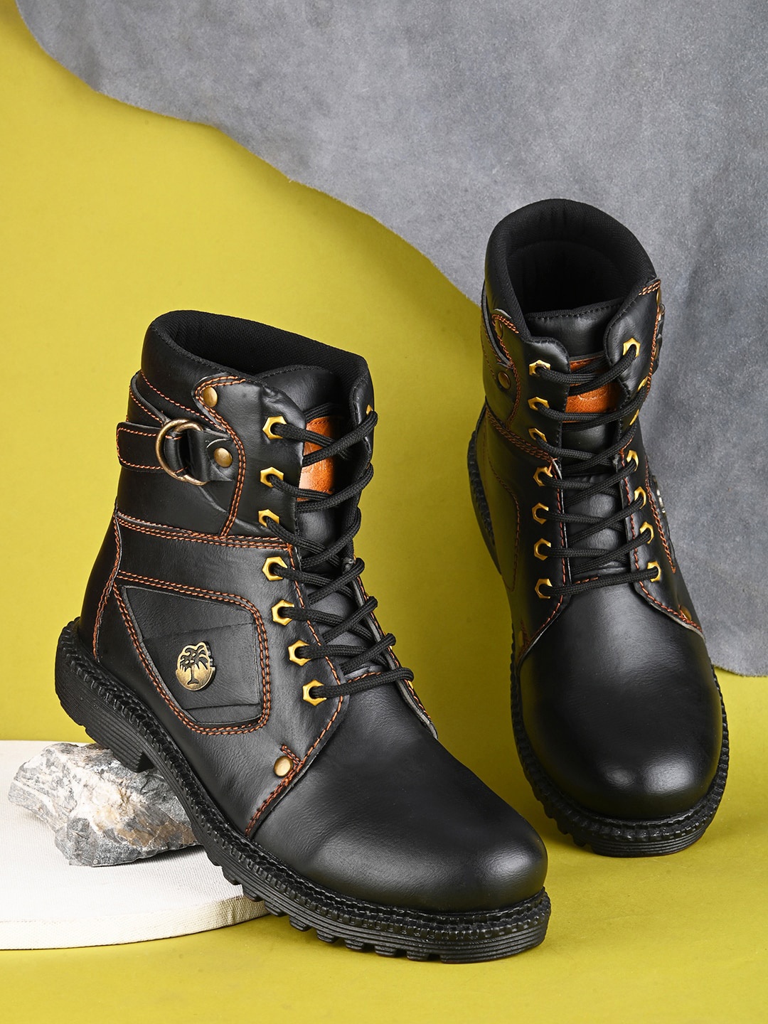 

Bollero Men Casual Platform Boots, Black