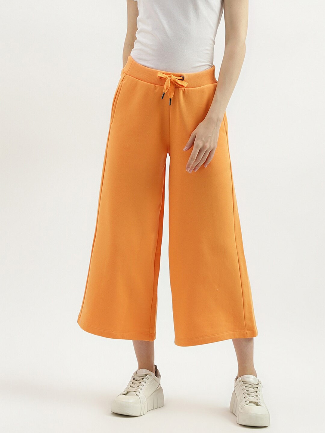 

United Colors of Benetton Women Wide Leg Cropped Palazzos, Orange