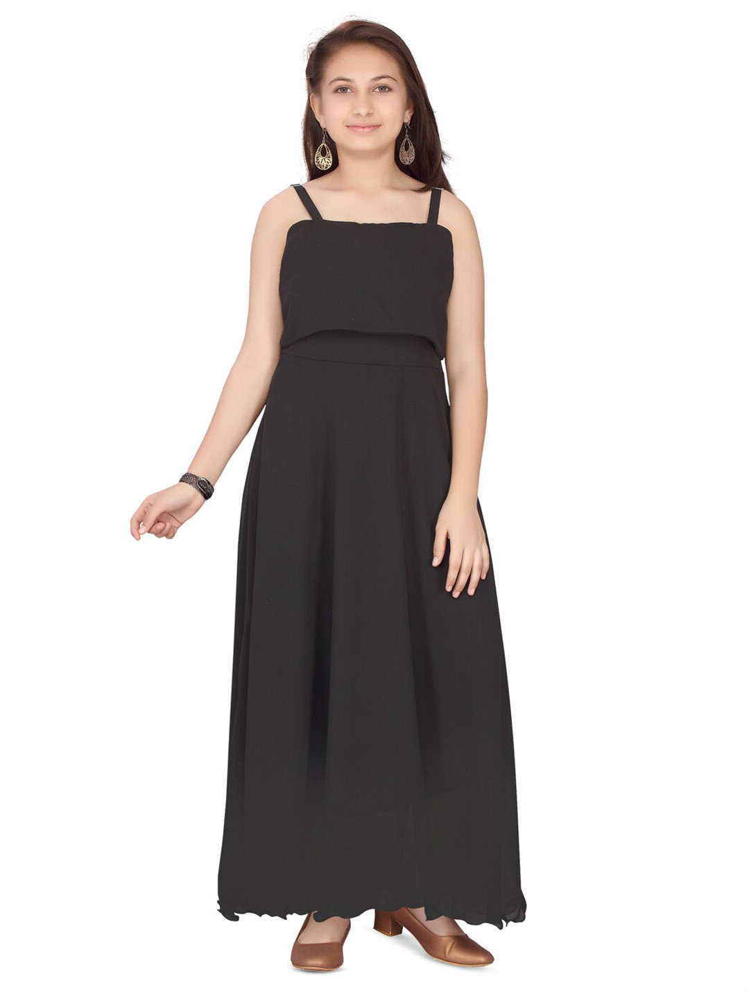 

BAESD Shoulder Straps Maxi Dress, Black