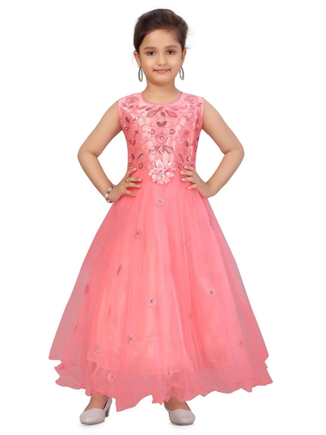 

BAESD Girls Embellished Sleeveless Maxi Dress, Pink