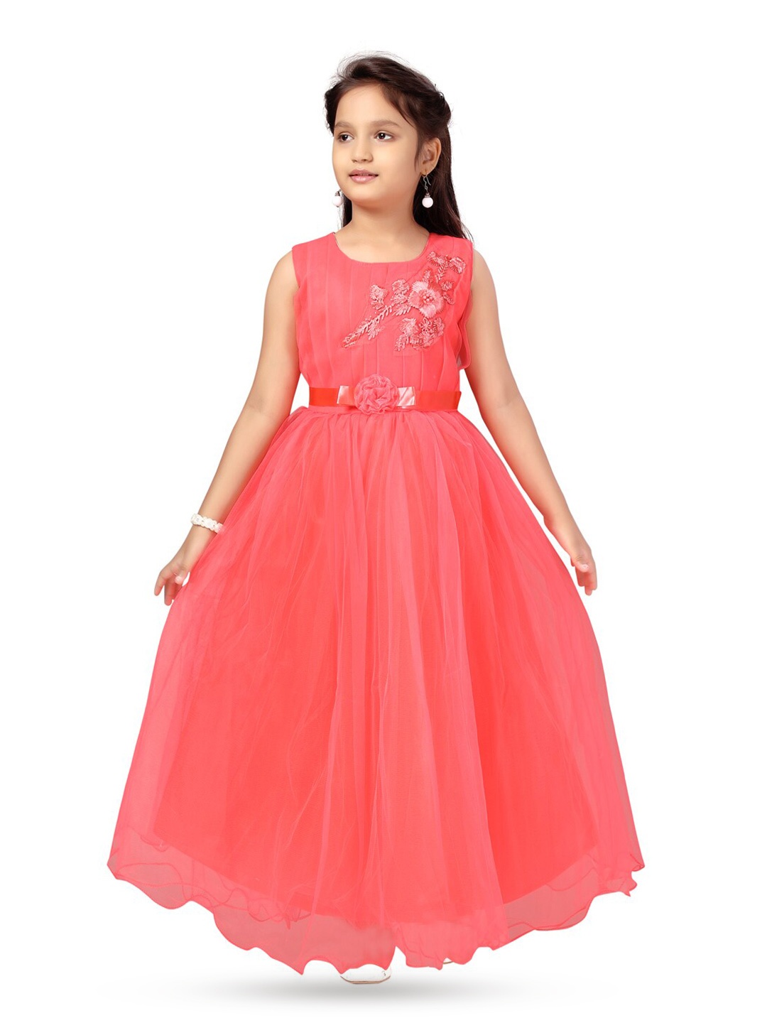 

BAESD Round Neck Fit & Flare Maxi Dress, Red