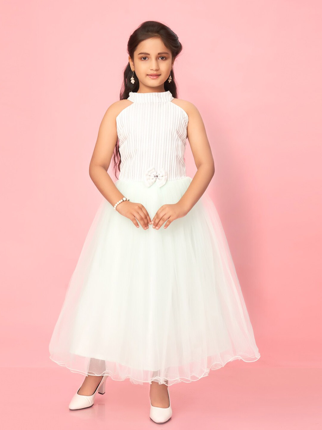 

BAESD Round Neck Fit and Flare Dress, White