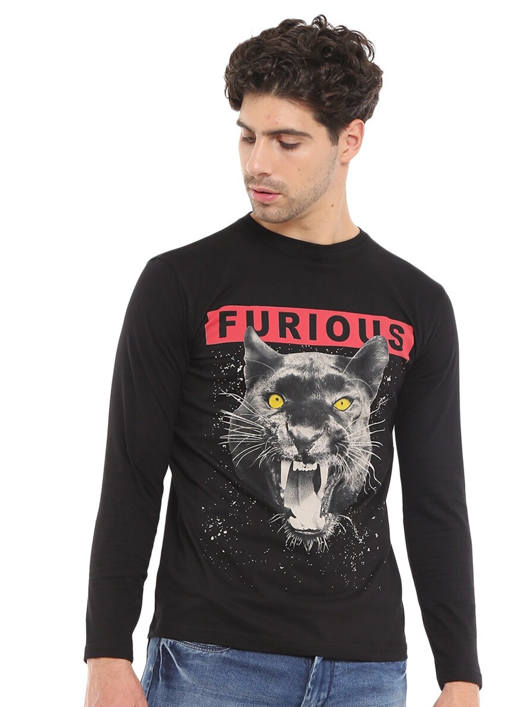 

V-Mart Graphic Printed Slim Fit T-shirt, Black
