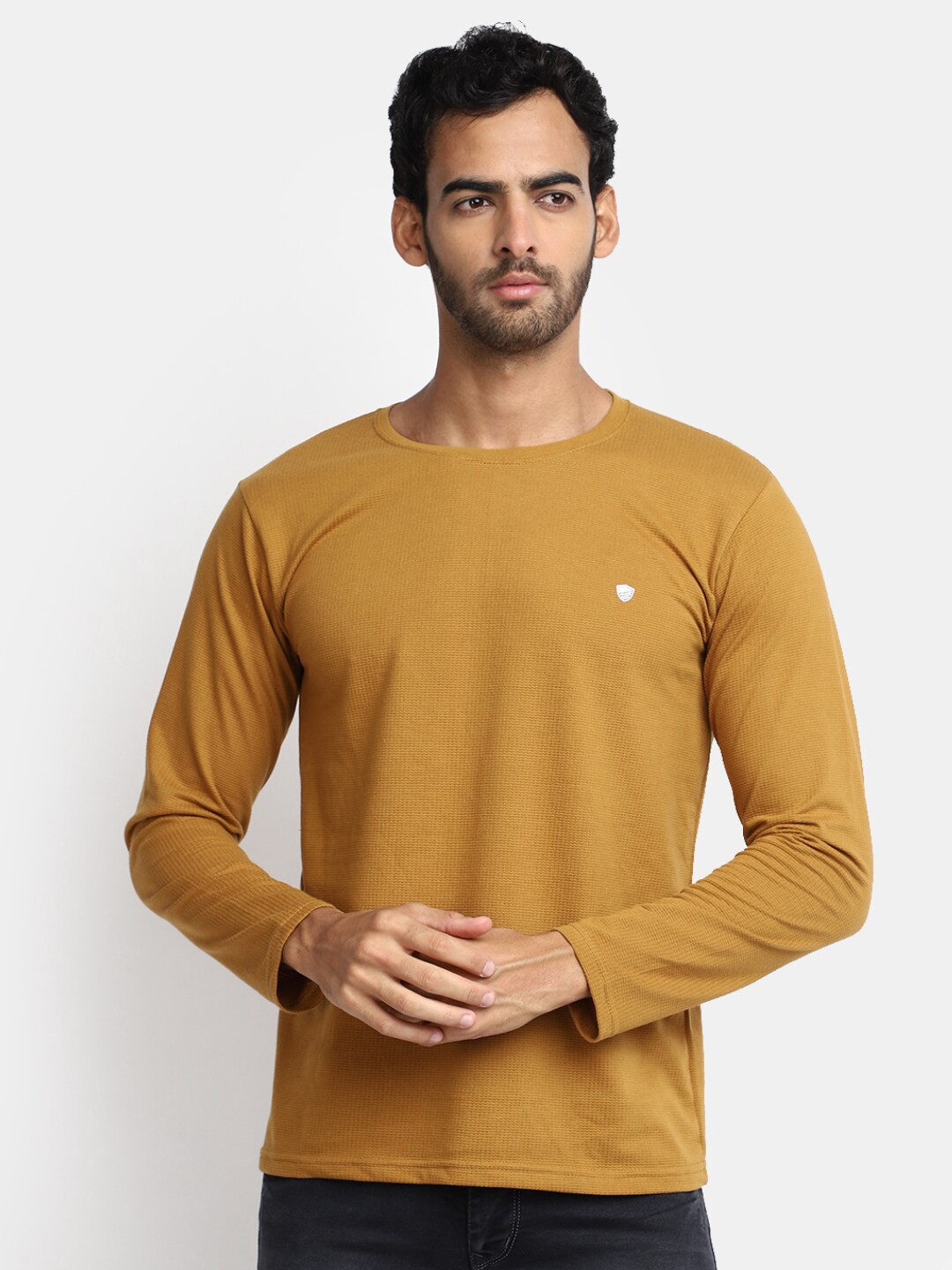 

V-Mart Round Neck Slim Fit T-shirt, Brown