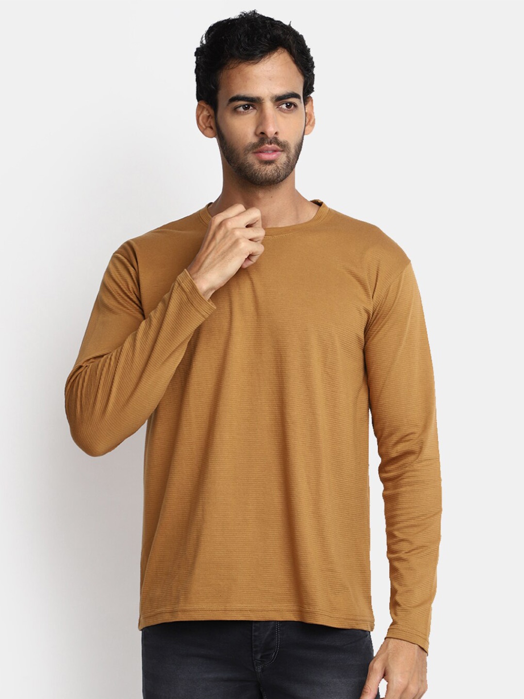 

V-Mart Round Neck Long Sleeves T-Shirt, Khaki