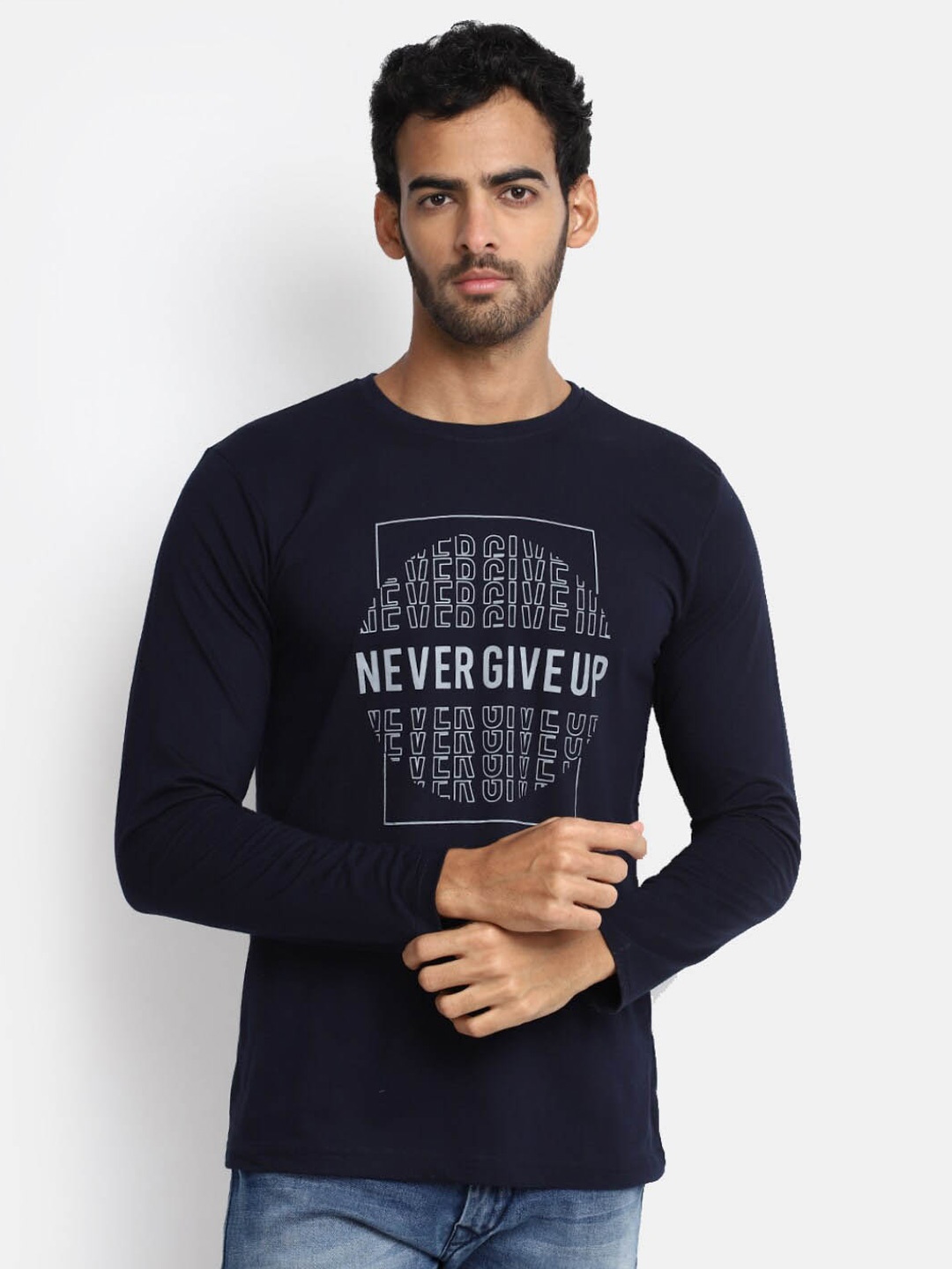 

V-Mart Typography Printed Regular Fit T-Shirt, Black