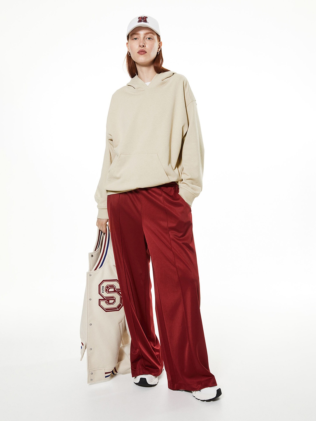 

H&M Pure Cotton Oversized Hoodie, Beige