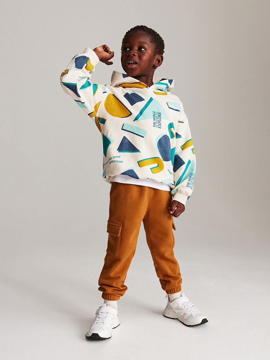 

H&M Boys Printed Hoodie, Beige