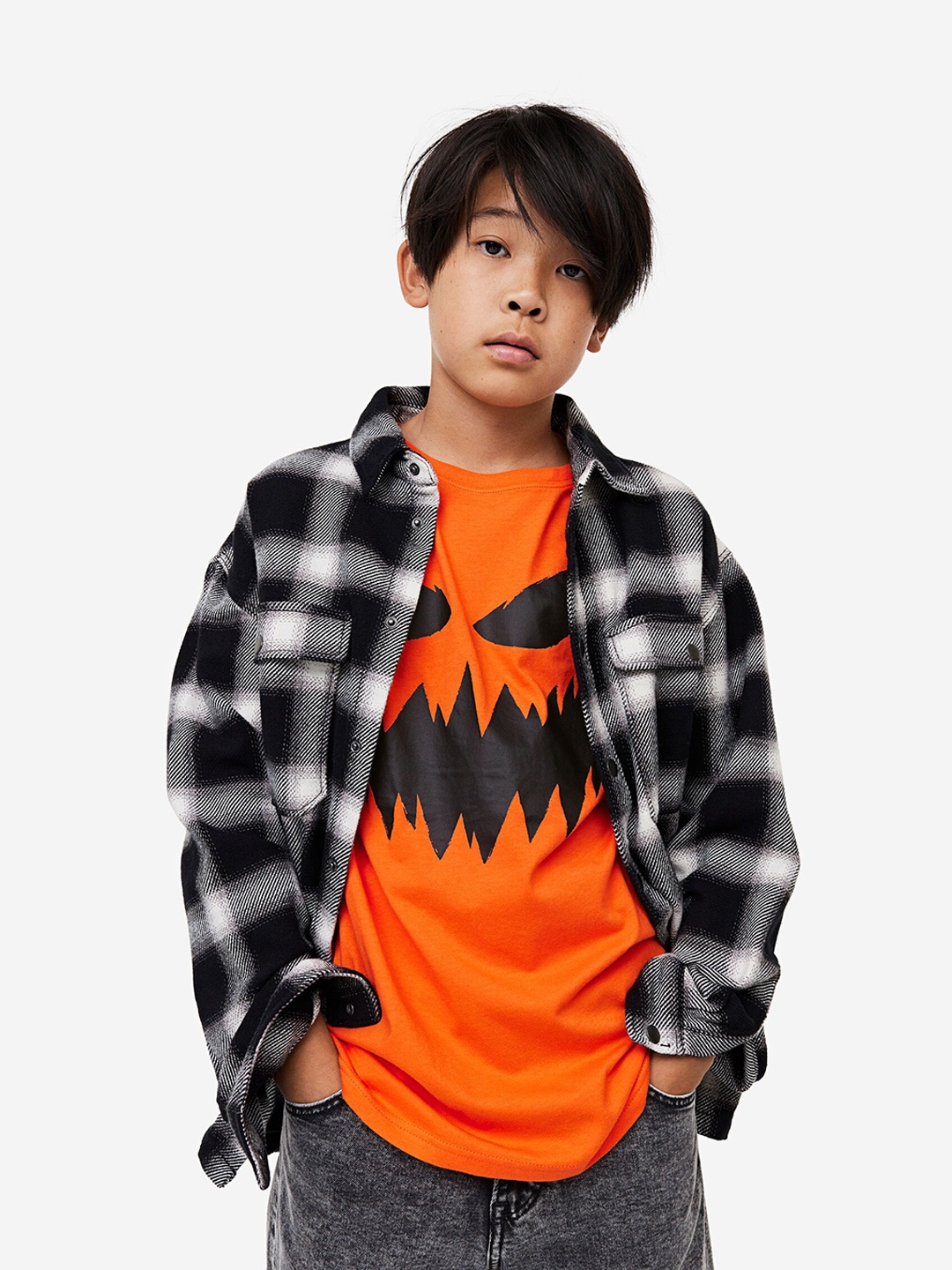 

H&M Boys Printed Cotton T-Shirt, Orange