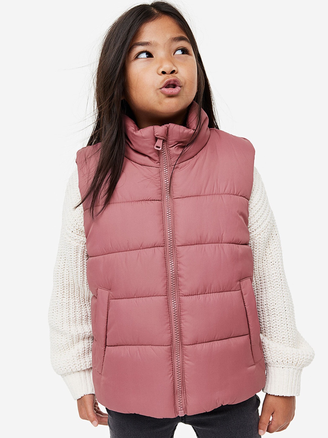 

H&M Girls Puffer Jacket, Pink