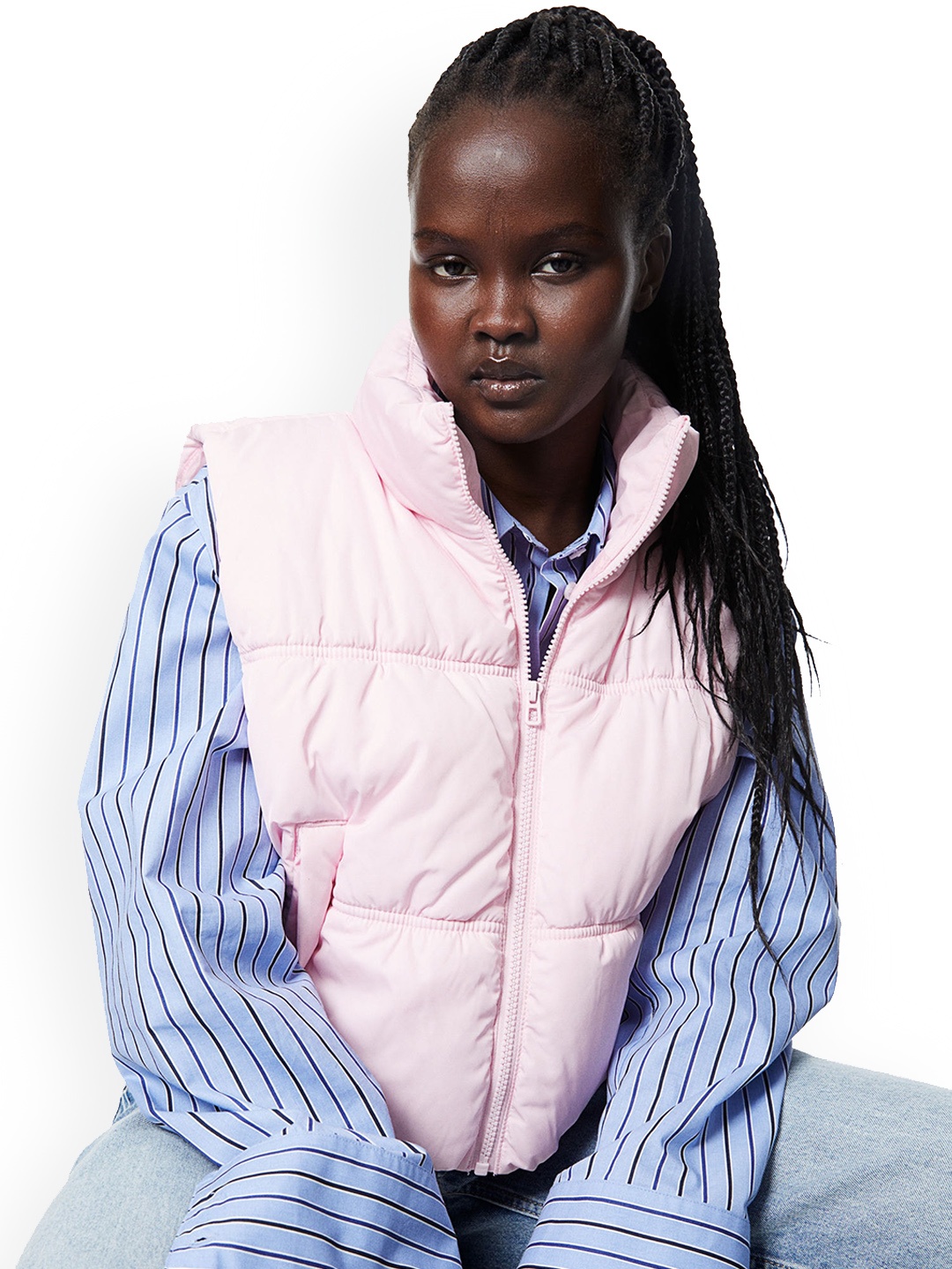 

H&M Puffer Gilet, Pink