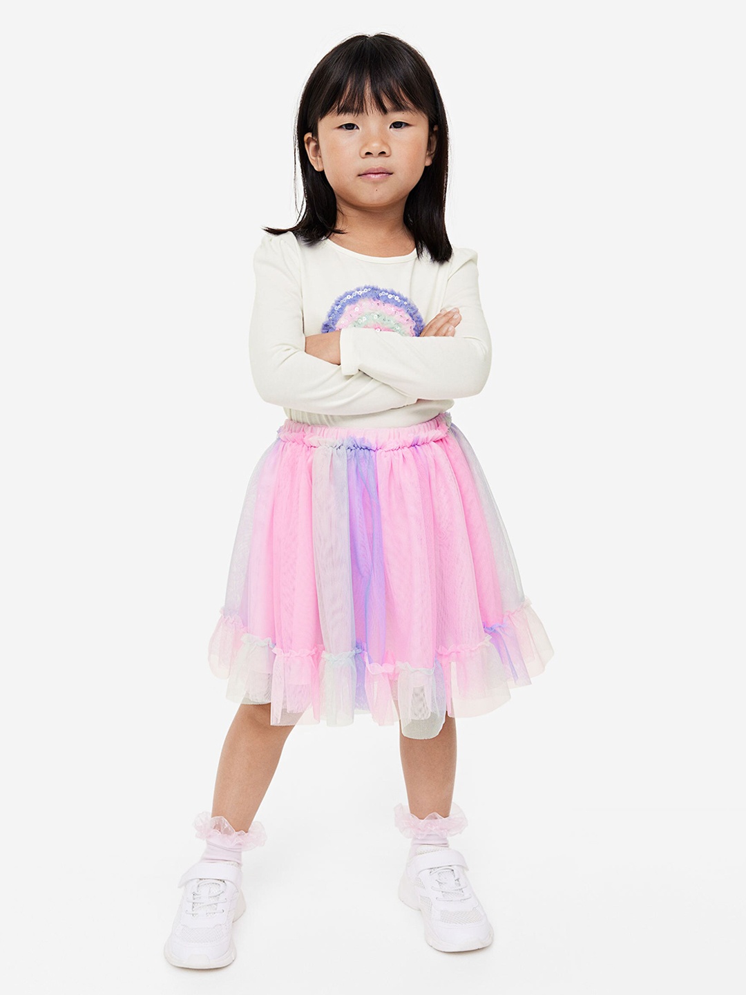 

H&M Girls 2-Piece Top and Skirt Set, White