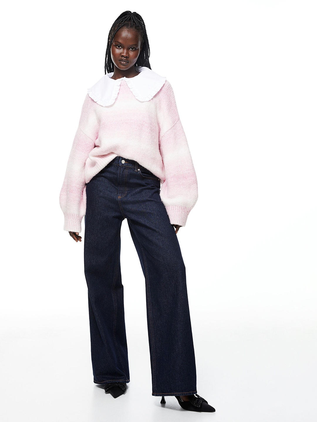 

H&M Jacquard Knit Jumper, Pink