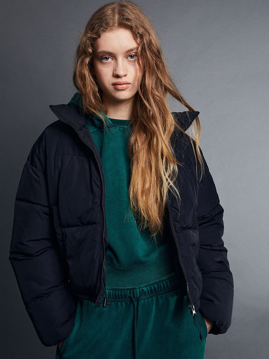 

H&M Puffer Jacket, Black