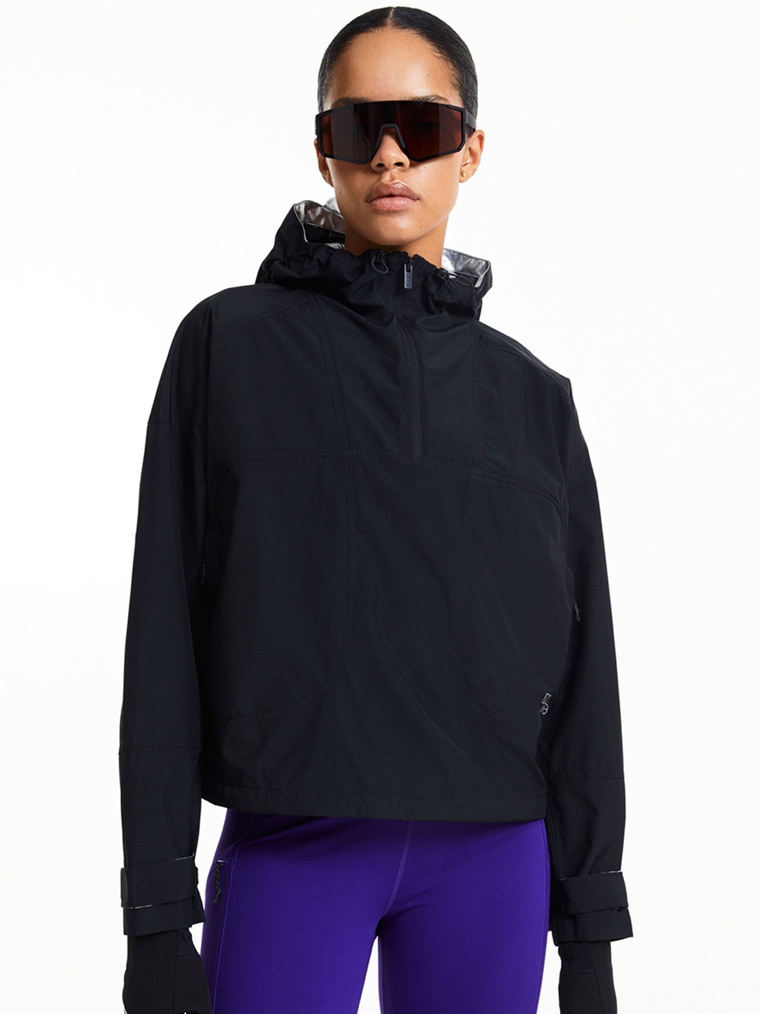 

H&M Water-Repellent Popover Jacket, Black