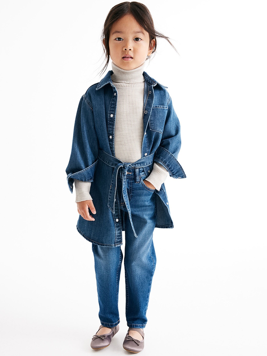 

H&M Girls Relaxed-Fit Jeans, Blue