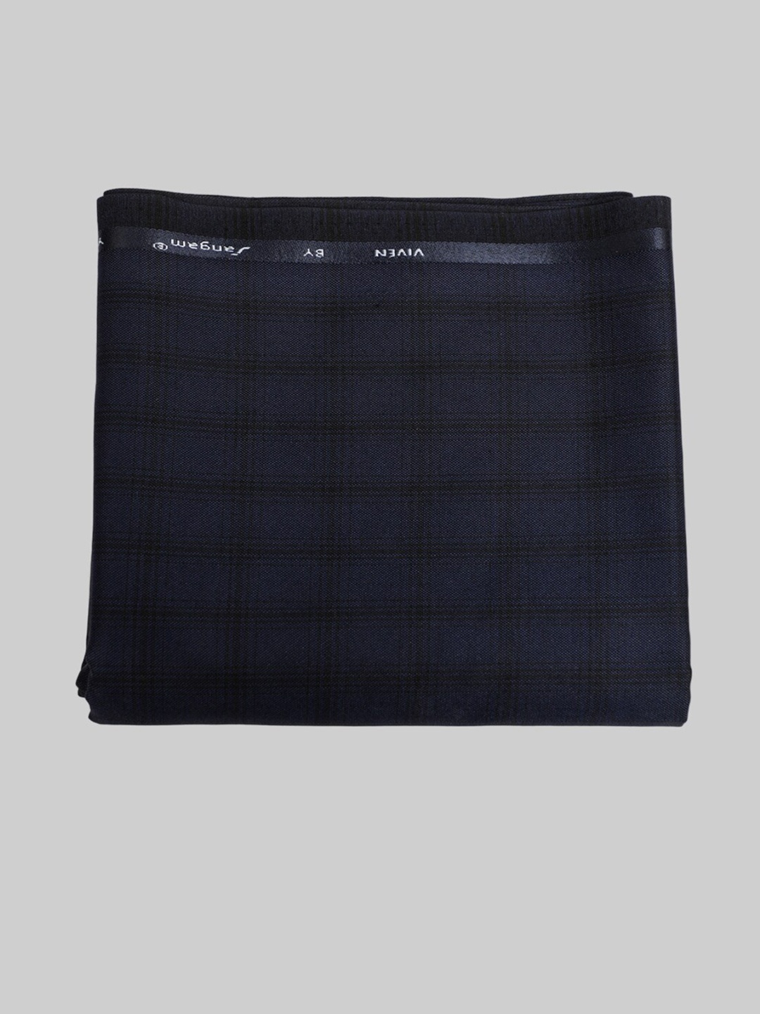 

SANGAM Men Checked Unstitched Trousers Clothing Fabric, Blue