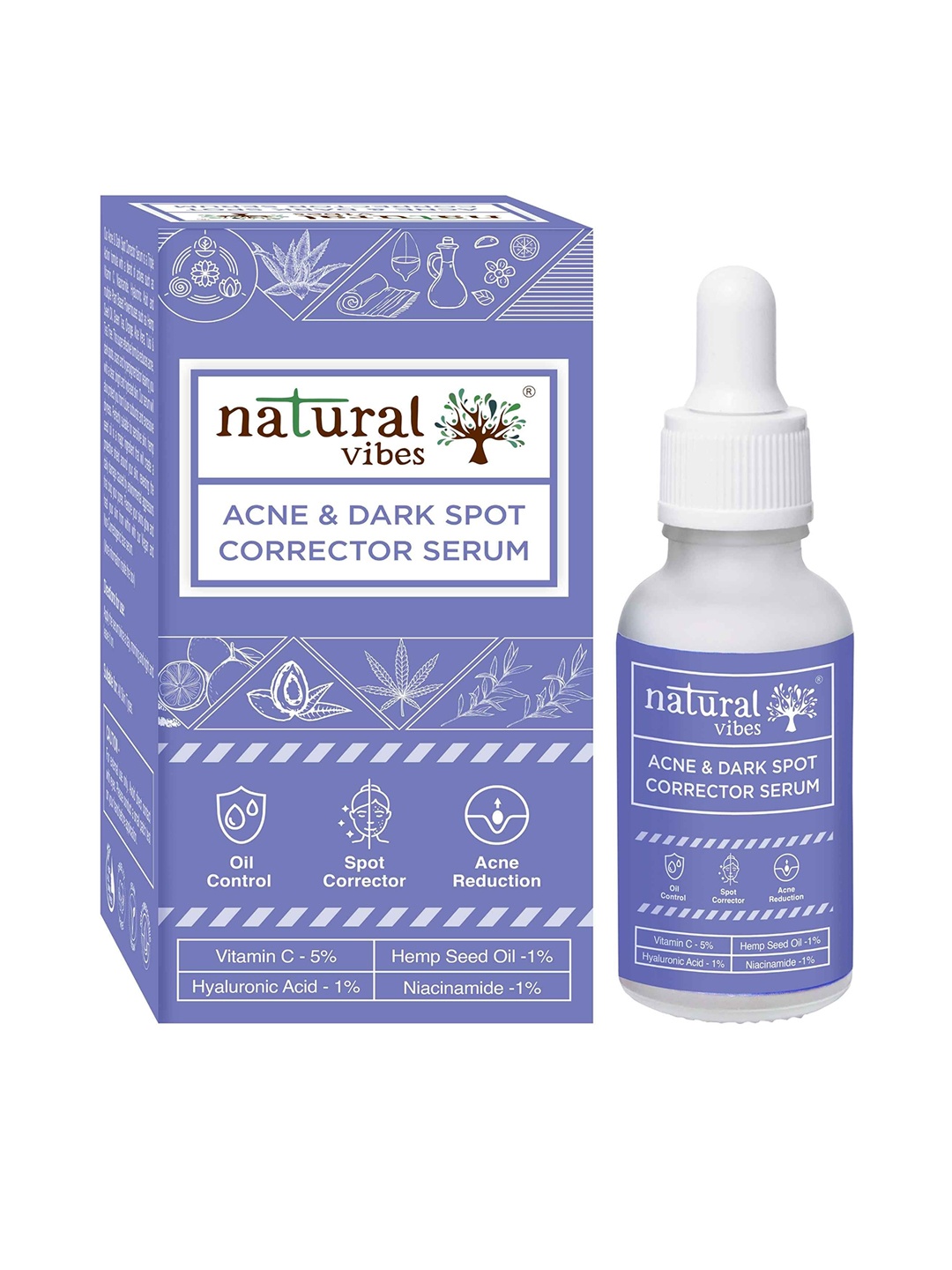 

natural vibes Acne Dark Spot Corrector Face Serum -30ml, Purple
