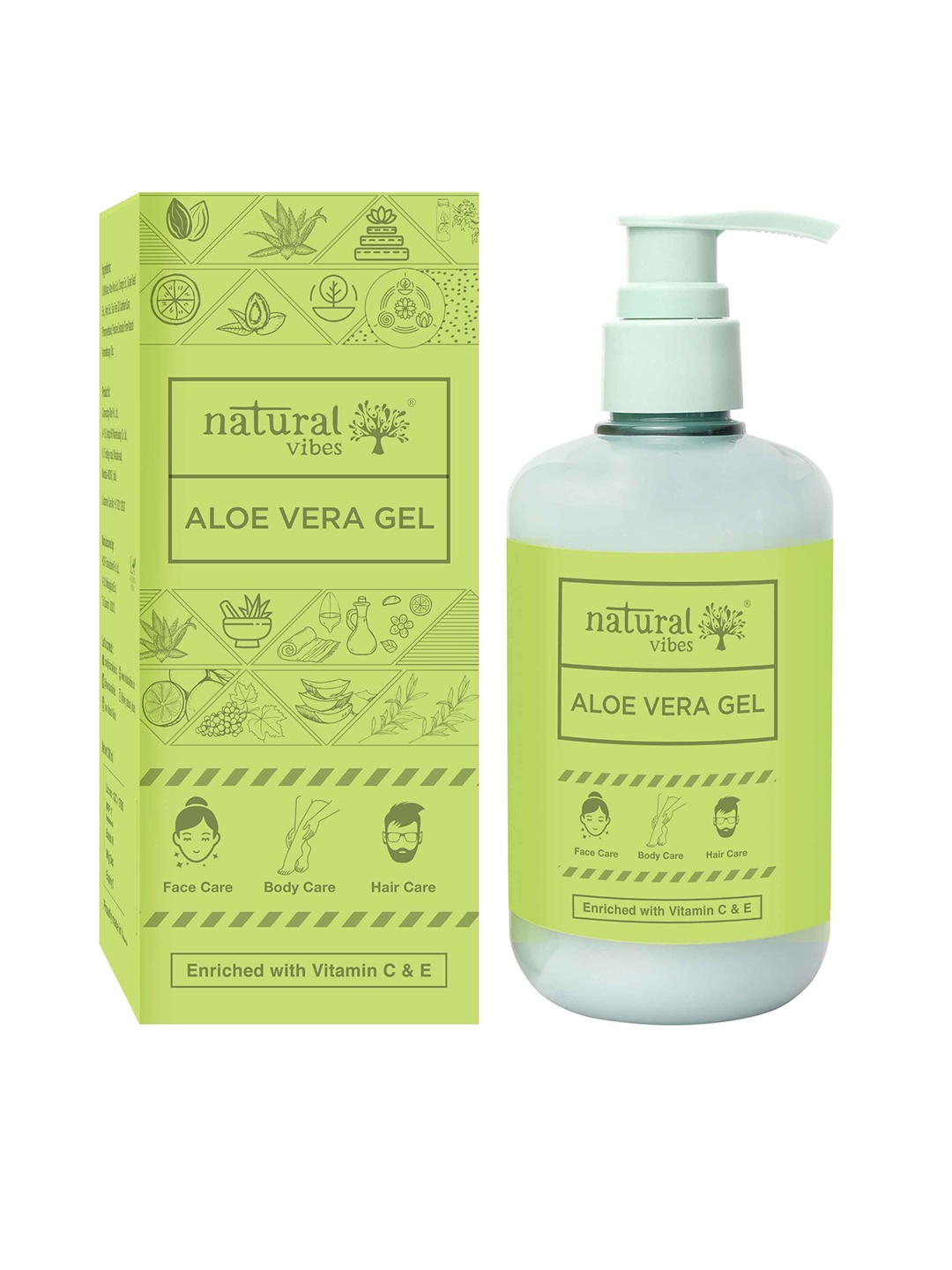 

natural vibes Aloe Vera Gel with Vitamin C & E - 300 ml, Green