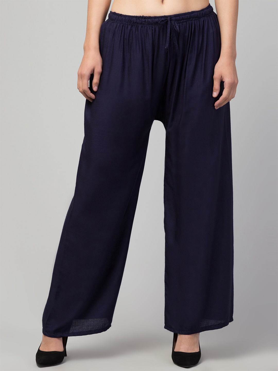 

Trend Level Women Wide Leg Fit Palazzos, Navy blue