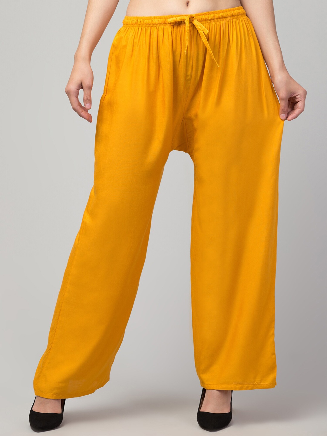 

Trend Level Women Wide Leg Fit Palazzos, Mustard
