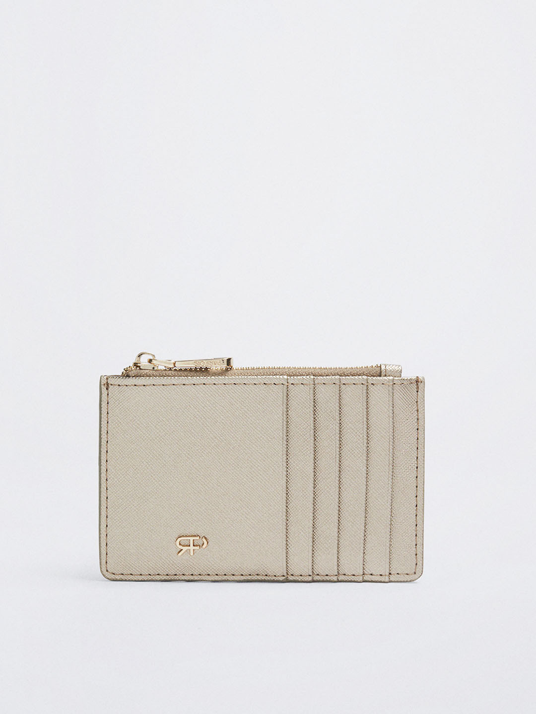 

PARFOIS Women Textured Card Holder, Gold