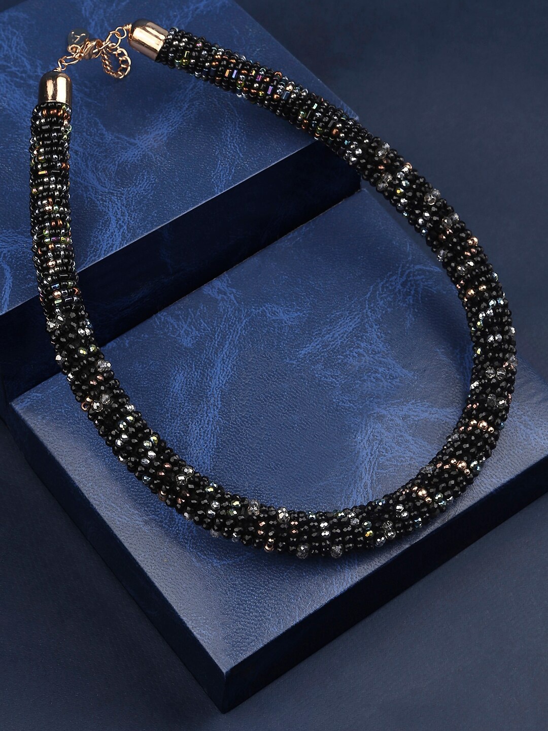 

Accessorize Beaded Tube Collar Necklace, Black
