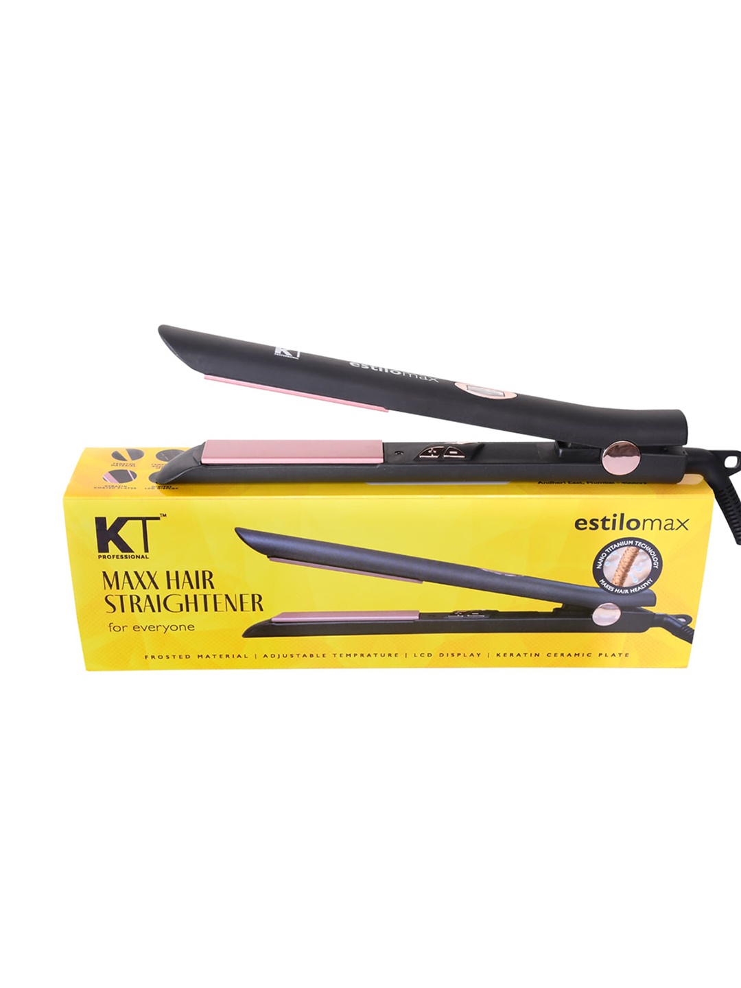 

KEHAIRTHERAPY KT Professional Hair Straightener With Pro High Temperature-140 degC to 240 degC, Black