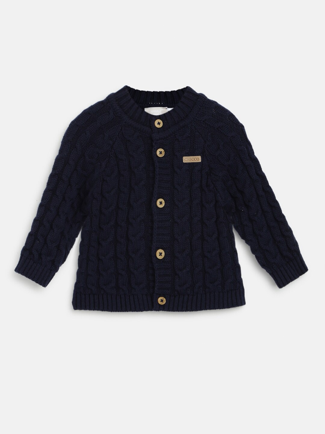 

Chicco Infants Boys Self Design Cable Knit Cotton Cardigan Sweaters, Blue