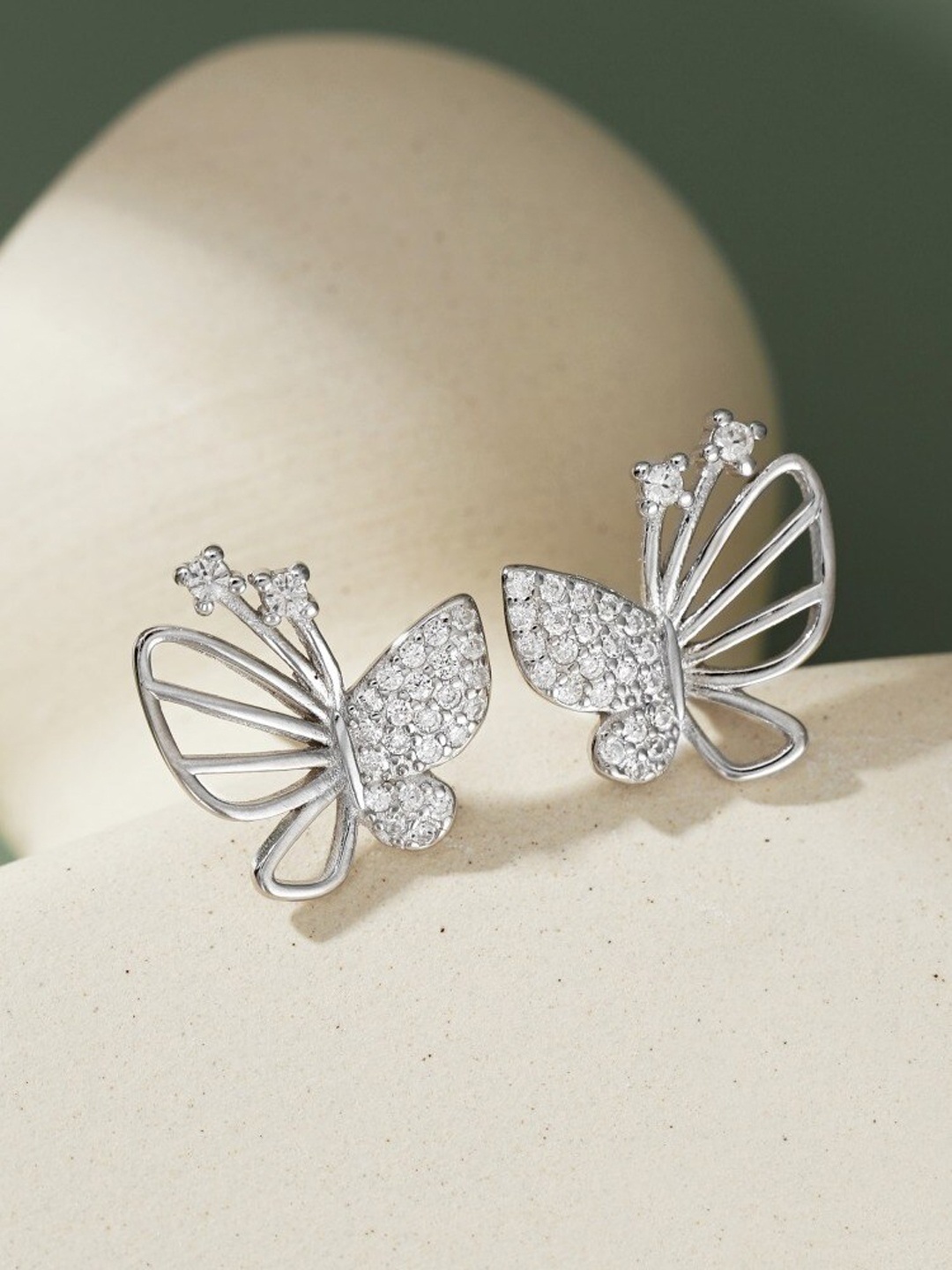 

MISS JO 92.5 Sterling Silver Contemporary Studs Earrings