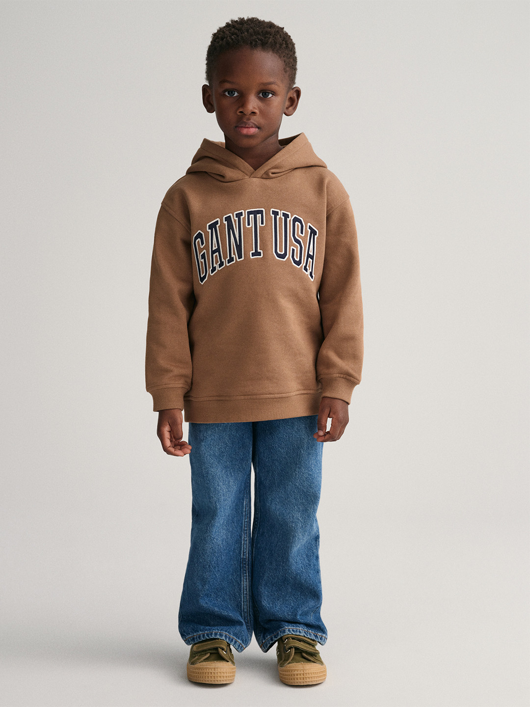 

GANT Unisex Kids Brown Printed Hooded Sweatshirt