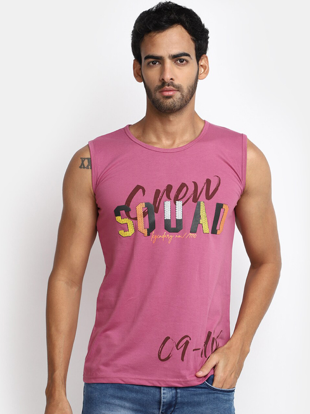 

V-Mart Printed Basic Innerwear Vests, Pink