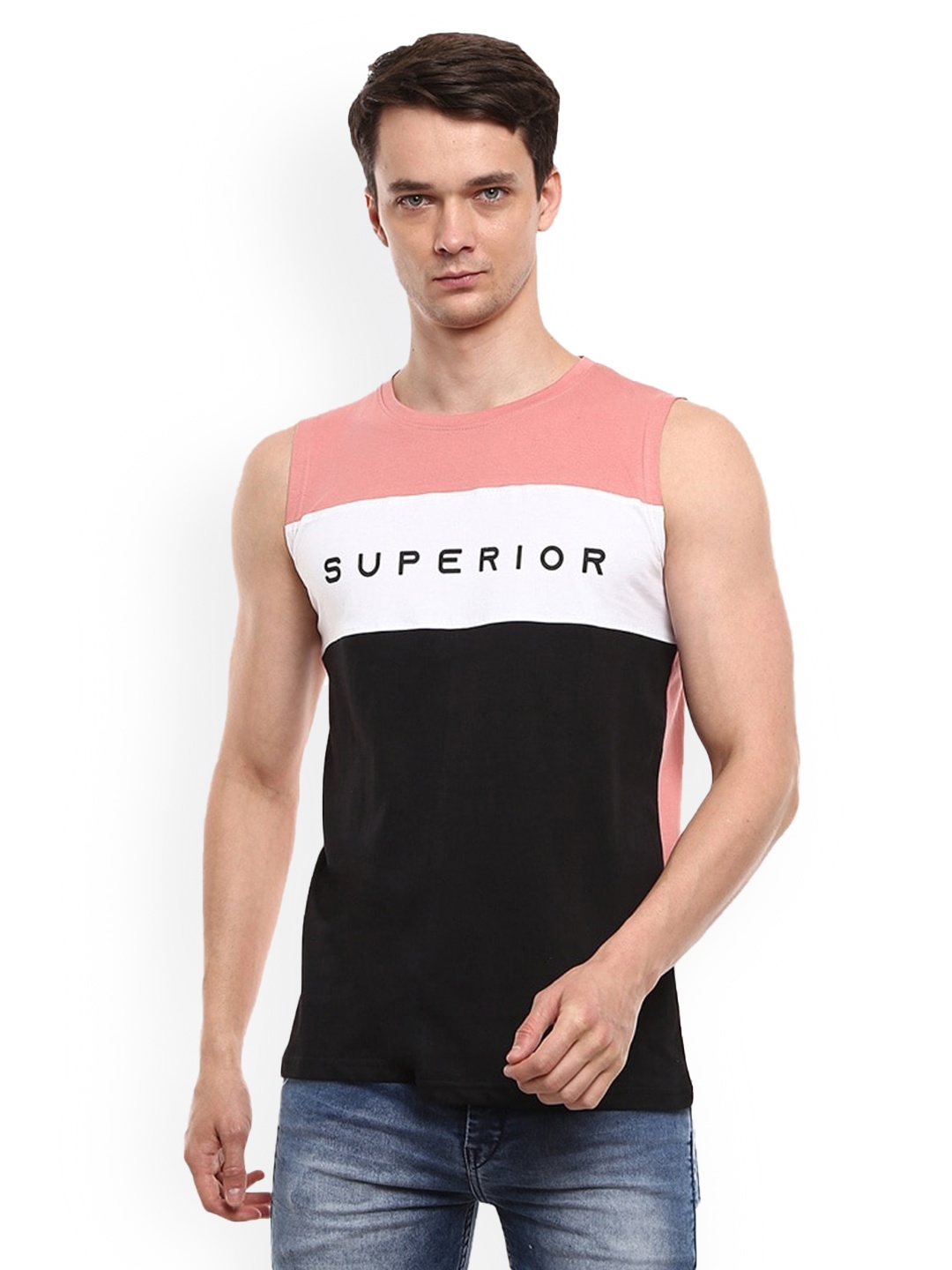 

V-Mart Colourblocked Cotton Basic Innerwear Vests, Pink