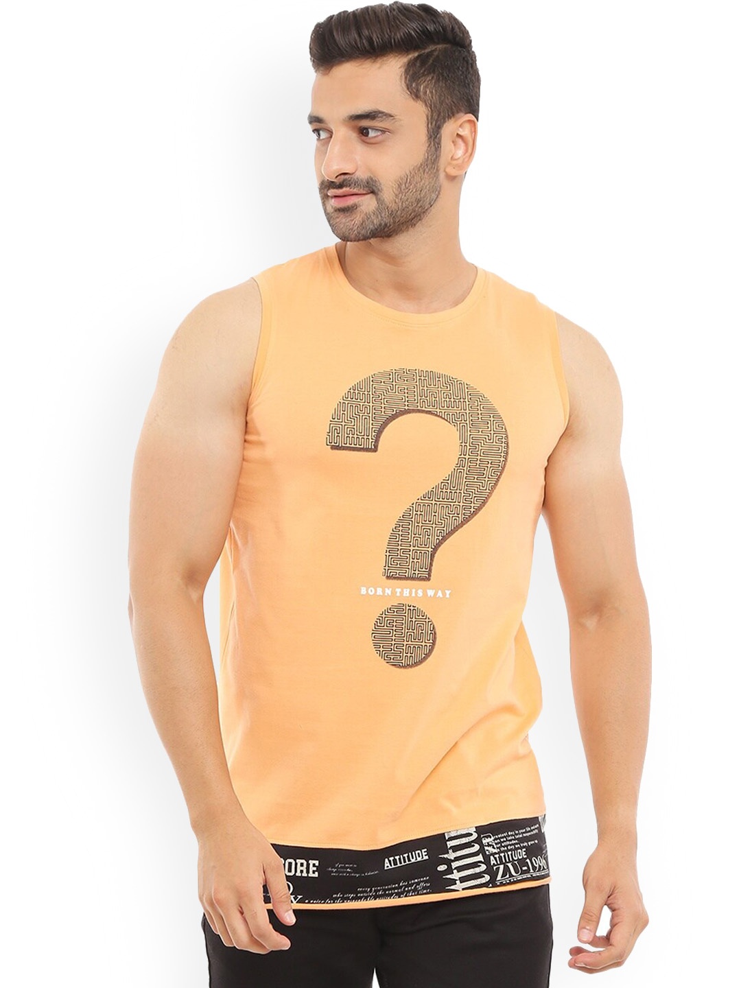 

V-Mart Printed Cotton Basic Innerwear Vest, Orange