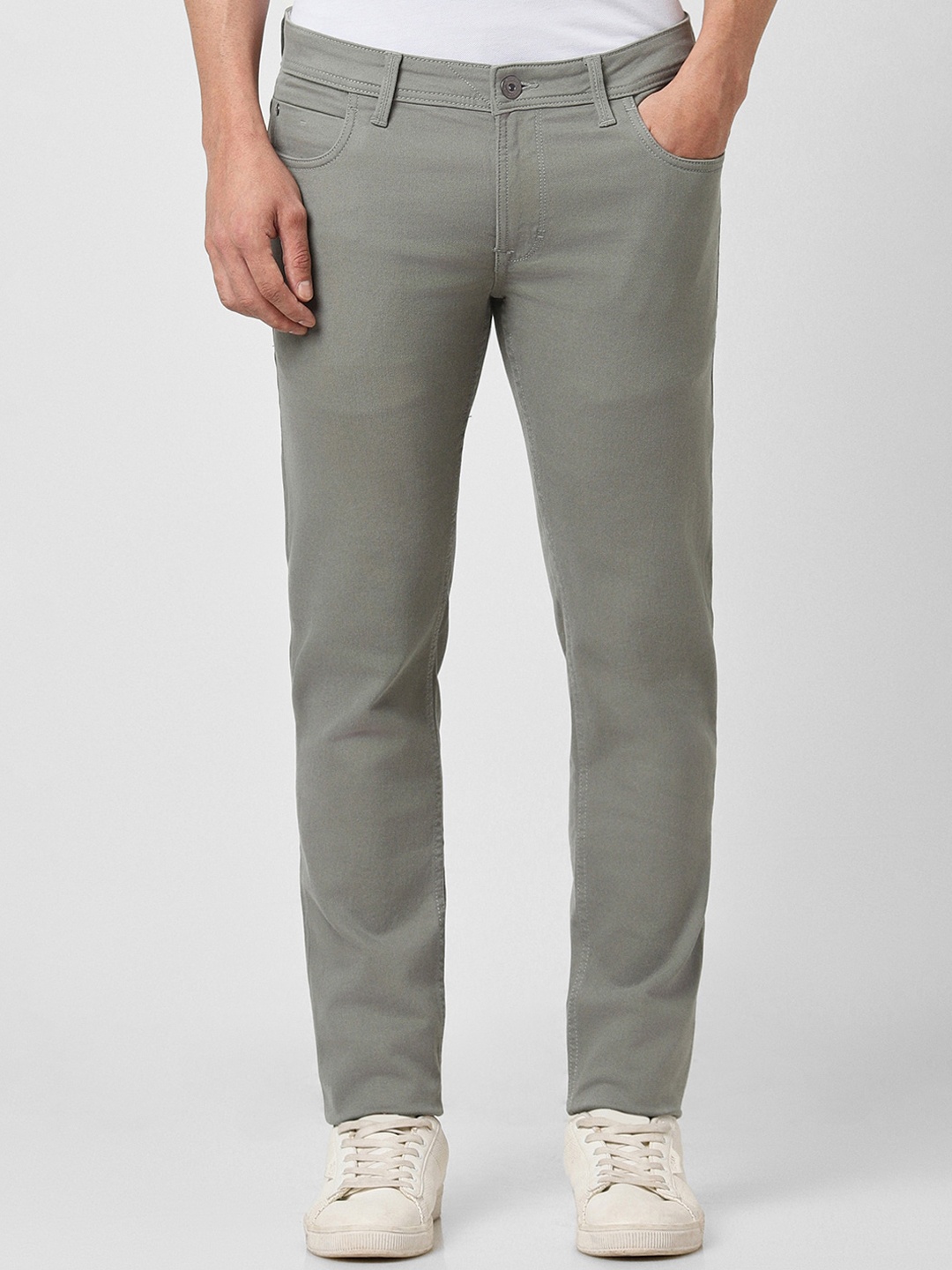 

Peter England Men Skinny Fit Mid-Rise Stretchable Jeans, Grey